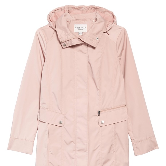 dusty pink raincoat